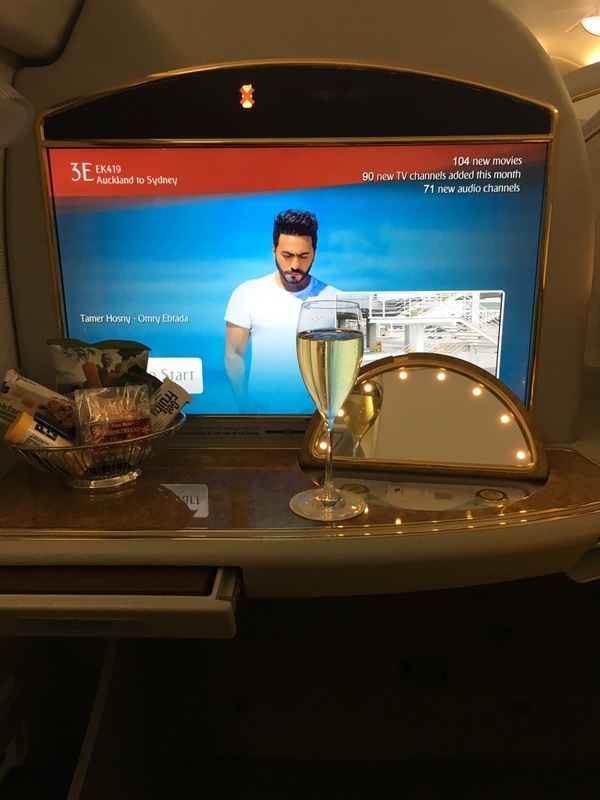 Emirates A380 First Class Suite Auckland to Sydney