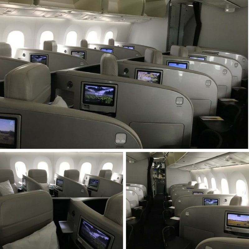 Air New Zealand Dreamliner Business Premier cabin montage