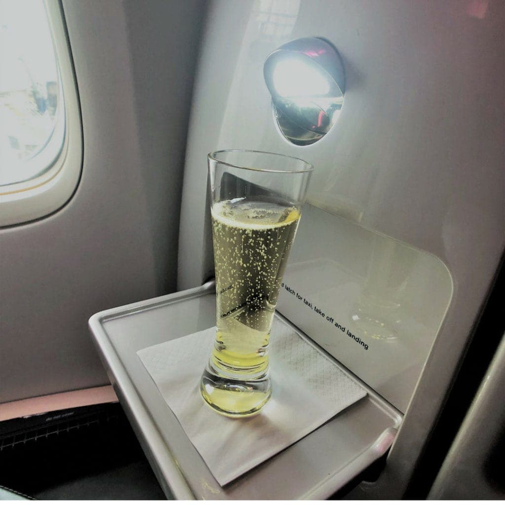 air new zealand business class champagne