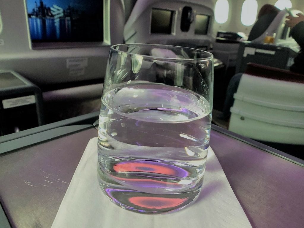 Latam business class PRE DEPARTURE WATER