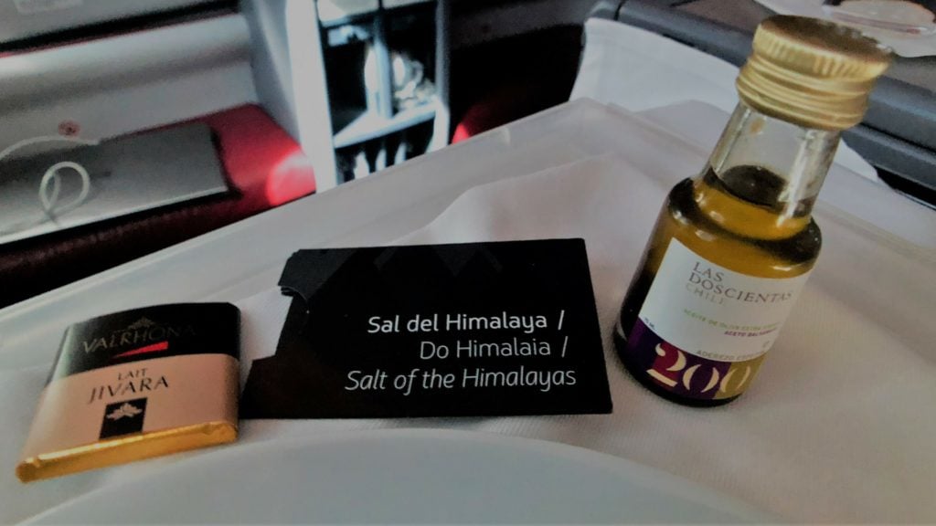 latam business class menu condiments