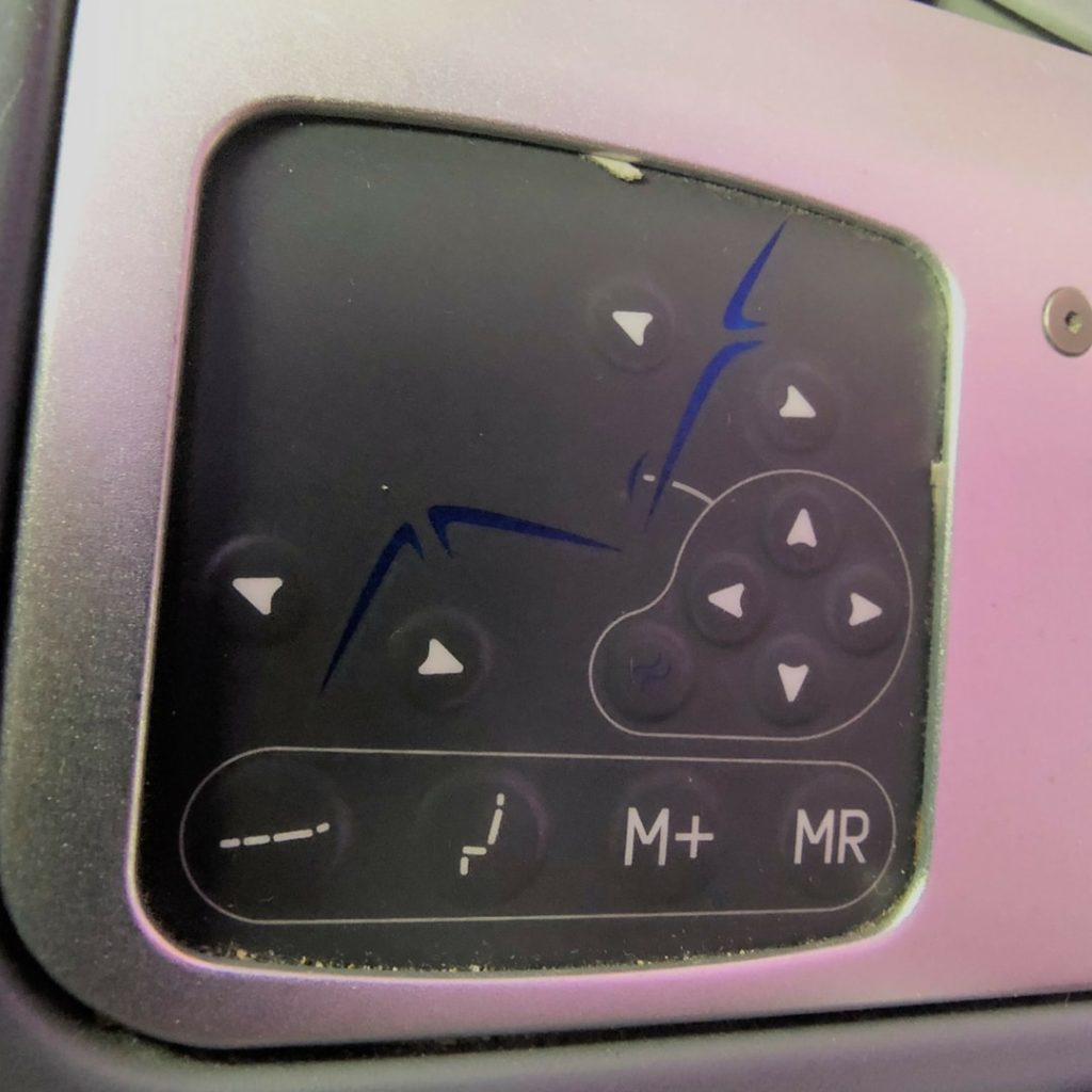 Latam business class seat controls