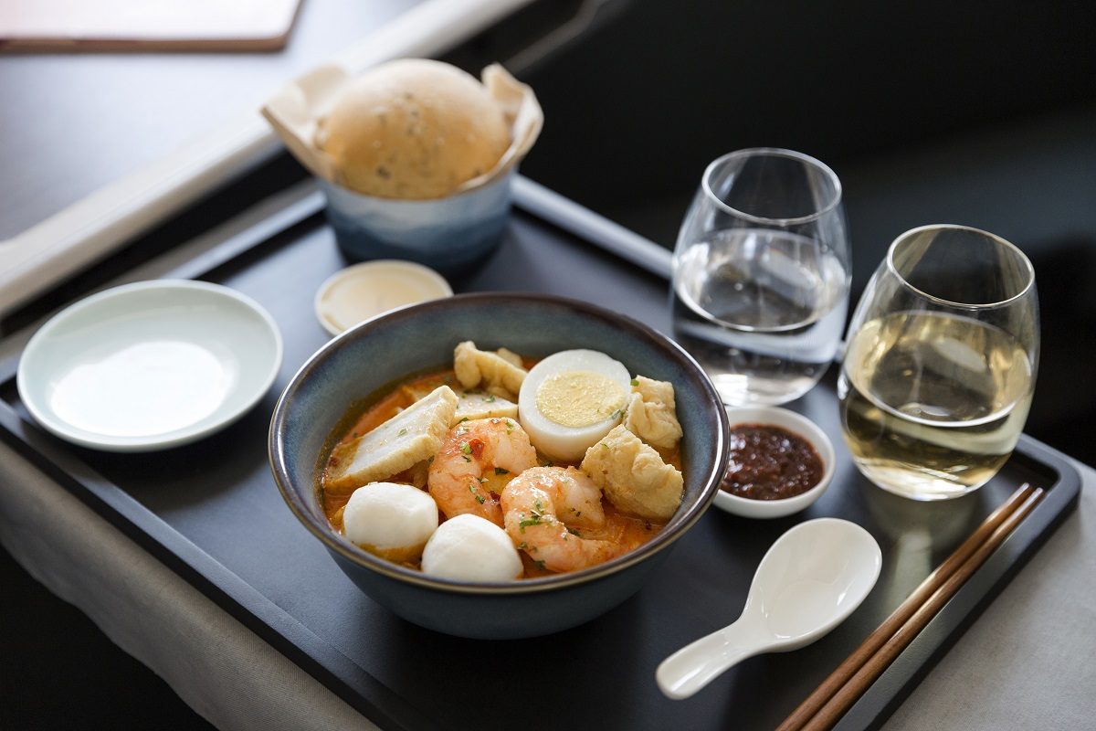 cathay pacific A350-1000 business class meal