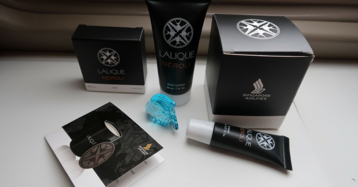 Singapore Airlines A380 first class suite lalique amenities