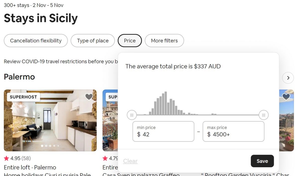 airbnb stay sicily graph